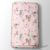 Baby Pink Small Floral Printed Fabric For Kids Garment Manufacturer